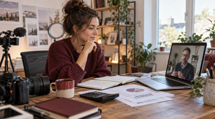 UK influencer discussing financial planning with an accountant