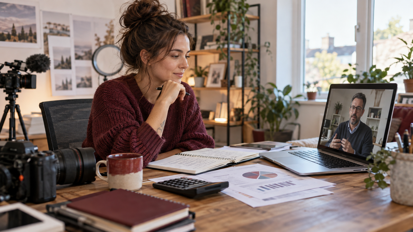 UK influencer discussing financial planning with an accountant